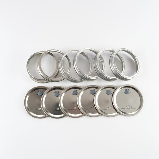 Wide-Mouth Vented & Plugged Jar Lids (Set of 6)