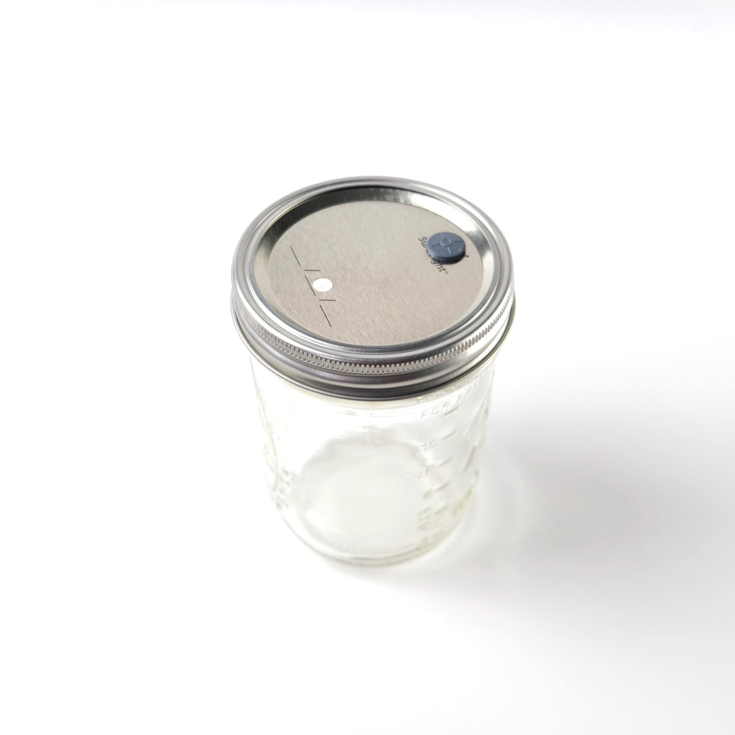 Pint-size Glass Jar with Vented and Plugged Lid