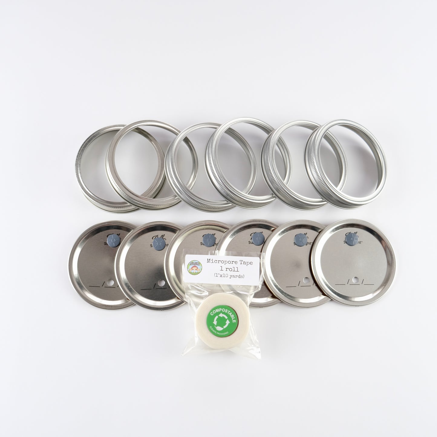 Wide-Mouth Vented & Plugged Jar Lids (Set of 6)